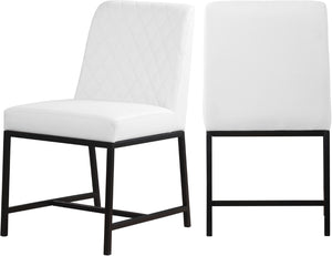 Bryce Faux Leather / Metal / Foam Contemporary White Faux Leather Dining Chair - 19.75" W x 22.75" D x 32.5" H