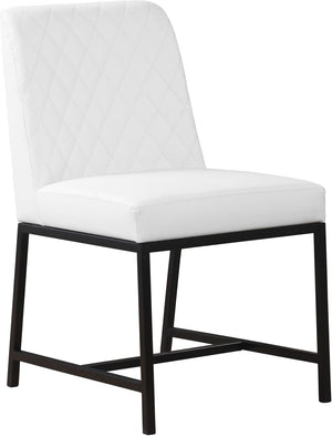 Bryce Faux Leather / Metal / Foam Contemporary White Faux Leather Dining Chair - 19.75" W x 22.75" D x 32.5" H