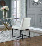 Bryce Faux Leather / Metal / Foam Contemporary White Faux Leather Dining Chair - 19.75" W x 22.75" D x 32.5" H