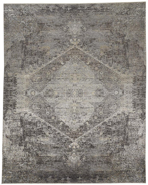 Sarrant Vintage Space-Dyed Rug, Fog Gray/Pewter, 9ft - 6in x 12ft - 7in Area Rug