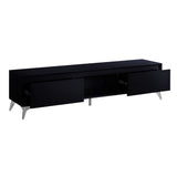 Raceloma Contemporary TV stand LED, Black & Chrome Finish 91994-ACME