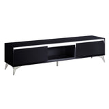 Raceloma Contemporary TV stand LED, Black & Chrome Finish 91994-ACME