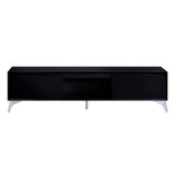 Raceloma Contemporary TV stand LED, Black & Chrome Finish 91994-ACME