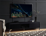 Raceloma Contemporary TV stand LED, Black & Chrome Finish 91994-ACME