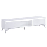 Raceloma Contemporary TV stand LED, White & Chrome Finish 91995-ACME