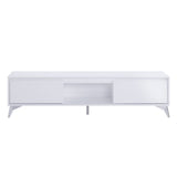 Raceloma Contemporary TV stand LED, White & Chrome Finish 91995-ACME