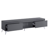 Raceloma Contemporary TV stand LED, Gray & Chrome Finish 91996-ACME