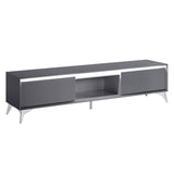 Raceloma Contemporary TV stand LED, Gray & Chrome Finish 91996-ACME