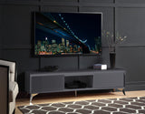 Raceloma Contemporary TV stand LED, Gray & Chrome Finish 91996-ACME