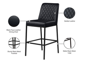 Bryce Faux Leather / Metal / Foam Contemporary Black Faux Leather Stool - 19.75" W x 22.75" D x 43" H