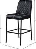 Bryce Faux Leather / Metal / Foam Contemporary Black Faux Leather Stool - 19.75" W x 22.75" D x 43" H