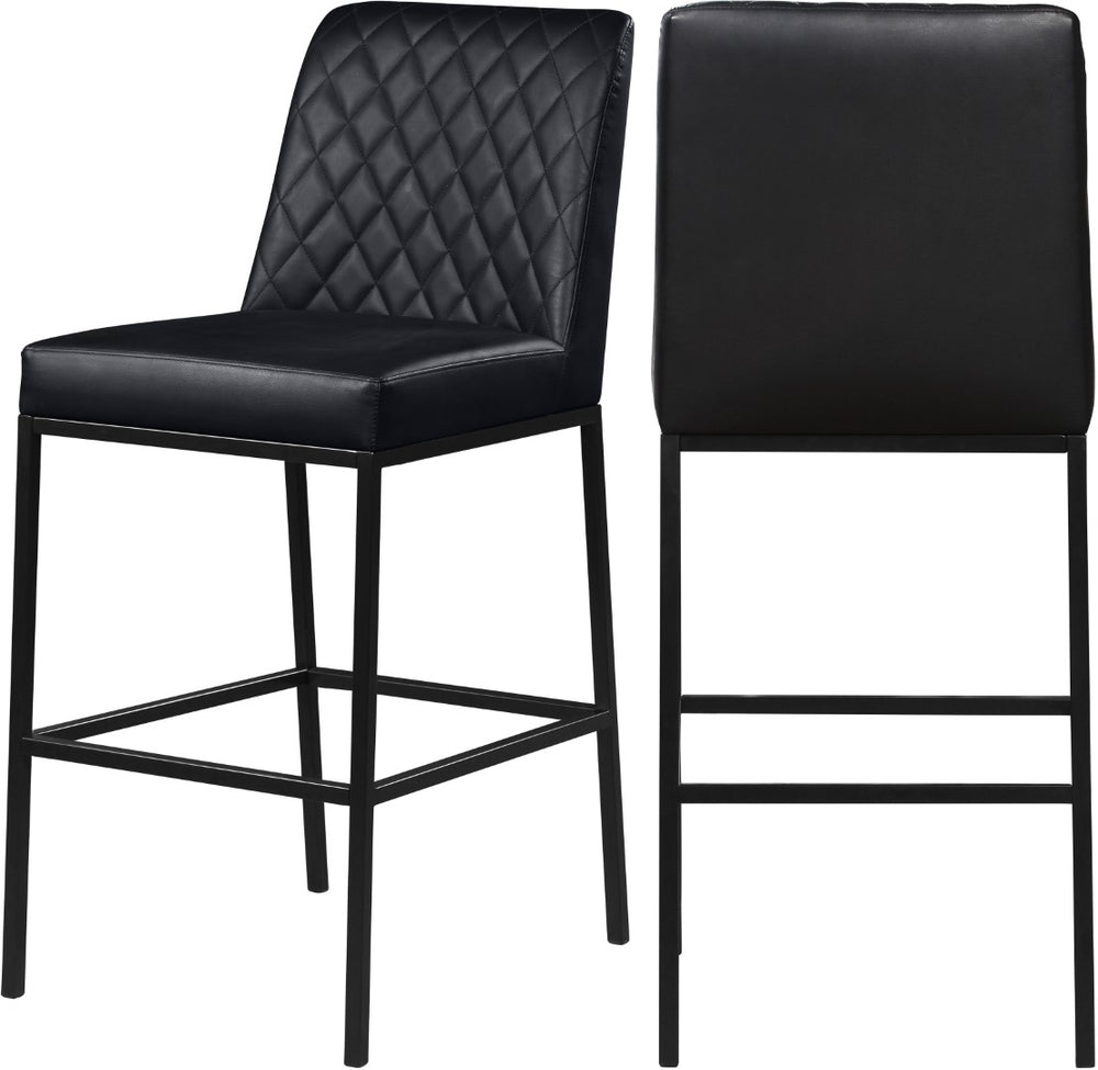 Bryce Faux Leather / Metal / Foam Contemporary Black Faux Leather Stool - 19.75" W x 22.75" D x 43" H
