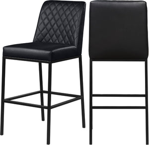 Bryce Faux Leather / Metal / Foam Contemporary Black Faux Leather Stool - 19.75" W x 22.75" D x 43" H