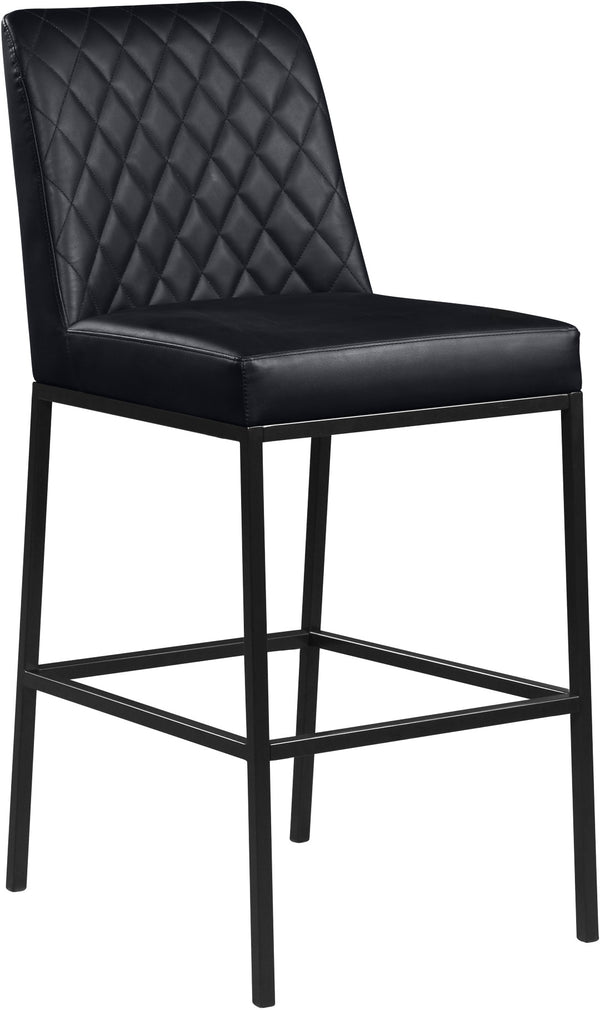 Bryce Faux Leather / Metal / Foam Contemporary Black Faux Leather Stool - 19.75" W x 22.75" D x 43" H