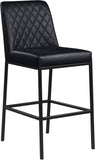 Bryce Faux Leather / Metal / Foam Contemporary Black Faux Leather Stool - 19.75" W x 22.75" D x 43" H