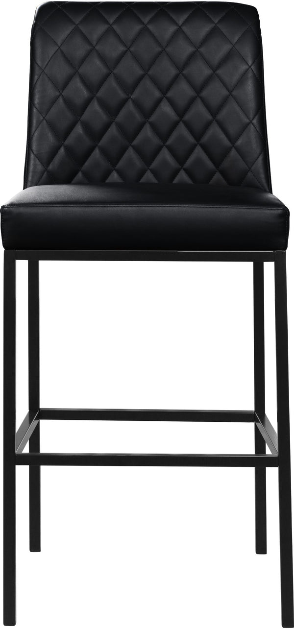 Bryce Faux Leather / Metal / Foam Contemporary Black Faux Leather Stool - 19.75" W x 22.75" D x 43" H