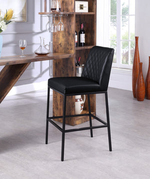 Bryce Faux Leather / Metal / Foam Contemporary Black Faux Leather Stool - 19.75" W x 22.75" D x 43" H