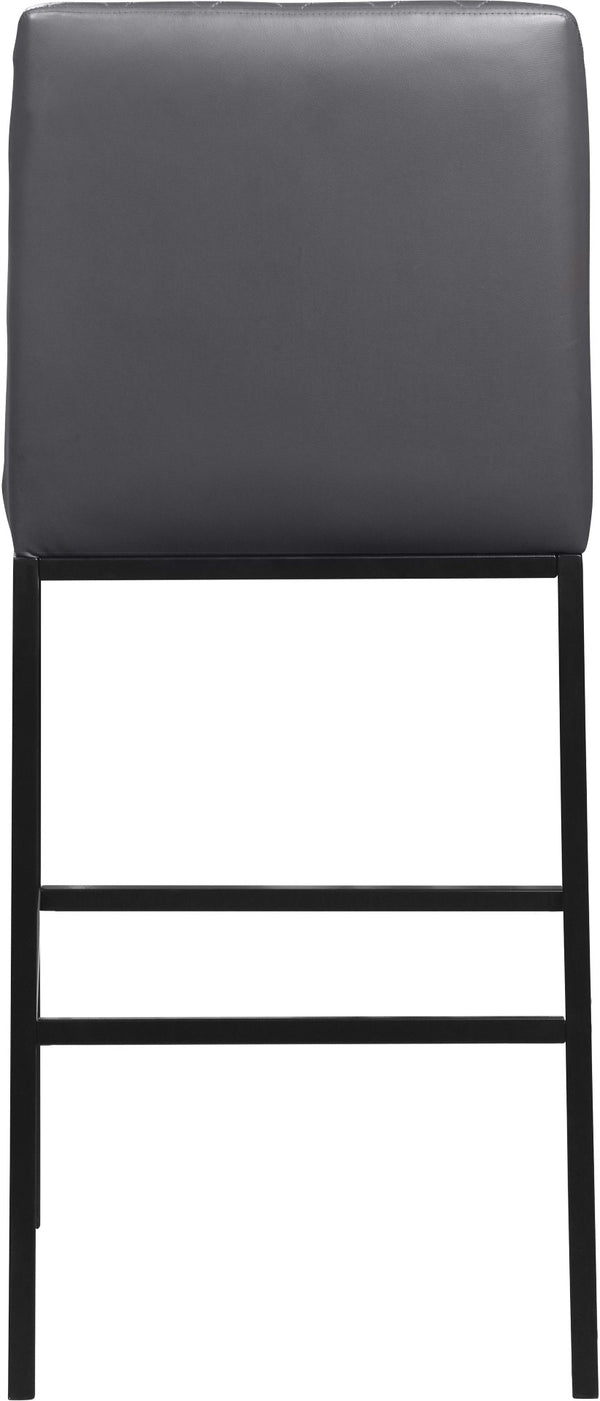 Bryce Faux Leather / Metal / Foam Contemporary Grey Faux Leather Stool - 19.75" W x 22.75" D x 43" H