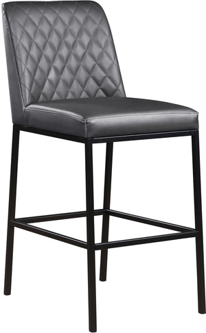 Bryce Faux Leather / Metal / Foam Contemporary Grey Faux Leather Stool - 19.75" W x 22.75" D x 43" H