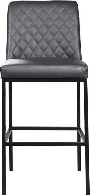 Bryce Faux Leather / Metal / Foam Contemporary Grey Faux Leather Stool - 19.75" W x 22.75" D x 43" H