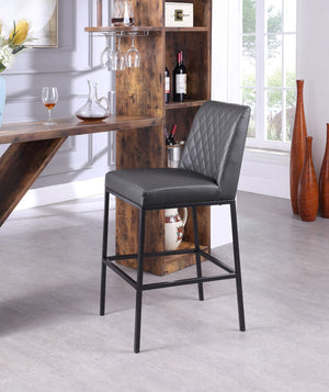 Bryce Faux Leather / Metal / Foam Contemporary Grey Faux Leather Stool - 19.75" W x 22.75" D x 43" H