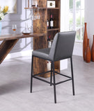 Bryce Faux Leather / Metal / Foam Contemporary Grey Faux Leather Stool - 19.75" W x 22.75" D x 43" H