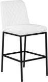 Bryce Faux Leather / Metal / Foam Contemporary White Faux Leather Stool - 19.75" W x 22.75" D x 43" H