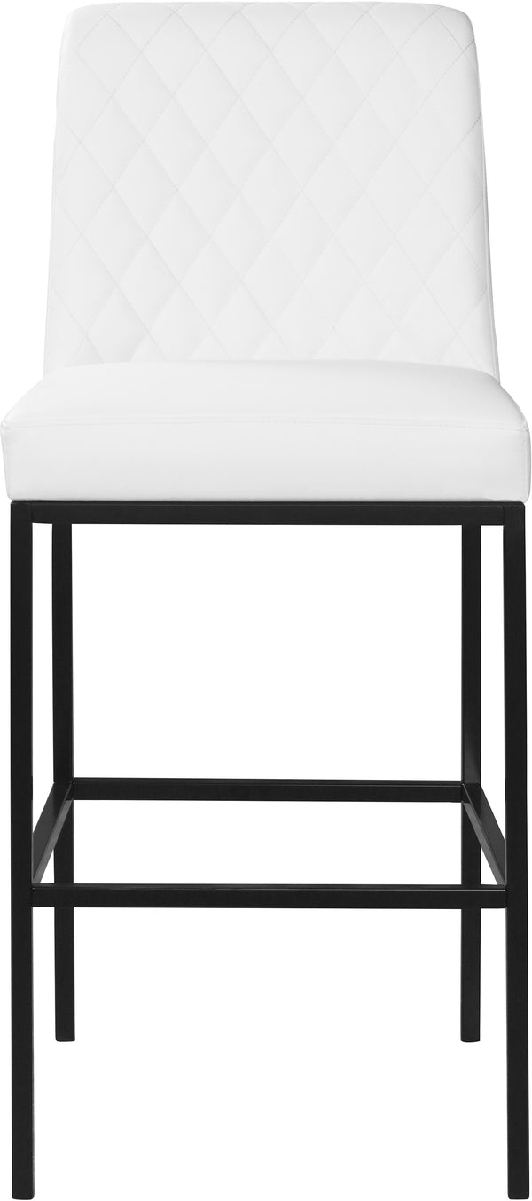 Bryce Faux Leather / Metal / Foam Contemporary White Faux Leather Stool - 19.75" W x 22.75" D x 43" H