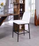 Bryce Faux Leather / Metal / Foam Contemporary White Faux Leather Stool - 19.75" W x 22.75" D x 43" H