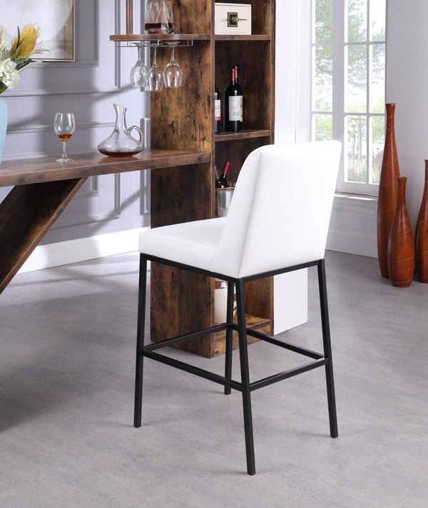 Bryce Faux Leather / Metal / Foam Contemporary White Faux Leather Stool - 19.75" W x 22.75" D x 43" H
