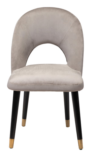 Zuo Modern Miami 100% Polyester, Plywood, Steel Modern Commercial Grade Dining Chair Set - Set of 2 Gray, Black, Gold 100% Polyester, Plywood, Steel