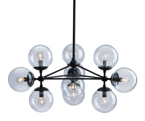 Zuo Modern Belfast Steel, Glass Modern Commercial Grade Ceiling Lamp Black, Clear Steel, Glass