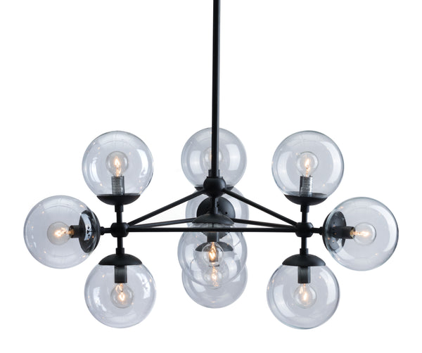 Zuo Modern Belfast Steel, Glass Modern Commercial Grade Ceiling Lamp Black, Clear Steel, Glass