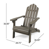 Hollywood Outdoor Acacia Wood Foldable Adirondack Chairs (Set of 2), Gray
