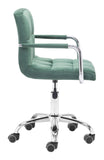 Zuo Modern Kerry 100% Polyester, Plywood, Steel Modern Office Chair Green, Chrome 100% Polyester, Plywood, Steel