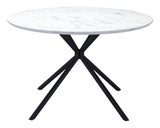 Zuo Modern Amiens MDF, Steel Modern Commercial Grade Dining Table White, Black MDF, Steel