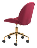 Zuo Modern Miles 100% Polyurethane, Plywood, Steel Modern Commercial Grade Office Chair Red, Gold 100% Polyurethane, Plywood, Steel