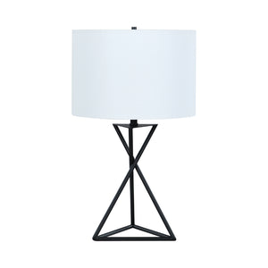 Modern Drum Table Lamp White and Black