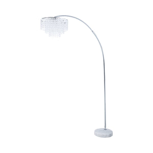 Modern Marble Base Floor Lamp with Chrome Accents and Crystal Elegance for Stylish Interiors