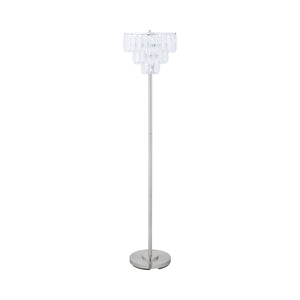 Modern Crystal & Chrome Floor Lamp - Elegant Art Deco Design for Living Room & Office Décor