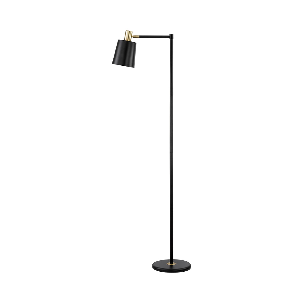 Contemporary 1-light Floor Lamp with Horn Shade Black