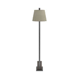 Contemporary Floor Lamp with Oatmeal Linen Shade, Elegant Demilune Design for Modern Spaces