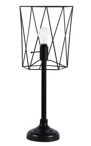 Modern Metal Slender Torch Table Lamp Black