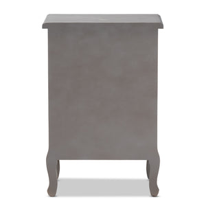 Baxton Studio Capucine Antique French Country Cottage Grey Finished Wood 3-Drawer Nightstand