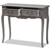 Baxton Studio Capucine Antique French Country Cottage Grey Finished Wood 2-Drawer Console Table