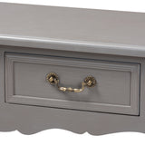 Baxton Studio Capucine Antique French Country Cottage Grey Finished Wood 2-Drawer Console Table