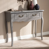 Baxton Studio Capucine Antique French Country Cottage Grey Finished Wood 2-Drawer Console Table