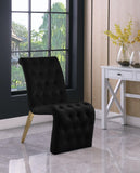 Curve Velvet / Iron / Engineered Wood / Foam Contemporary Black Velvet Dining Chair - 19.5" W x 30" D x 36.5" H