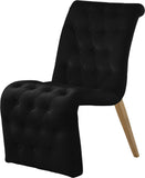 Curve Velvet / Iron / Engineered Wood / Foam Contemporary Black Velvet Dining Chair - 19.5" W x 30" D x 36.5" H