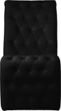 Curve Velvet / Iron / Engineered Wood / Foam Contemporary Black Velvet Dining Chair - 19.5" W x 30" D x 36.5" H